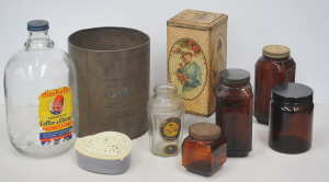 Lot 121 - Lotof Mixed Tins & Bottles incl Rolfe an Co 6lb Tea Tin, Bushells