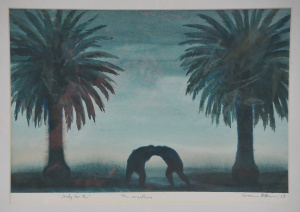 Lot 140 - Graeme Altmann (1966 - ) Mounted Watercolour - Study for The Wrestlers