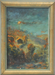 Lot 145 - Julijus Prieditis (Latvia, 1891 - ) Small framed Oil Painting - Januar