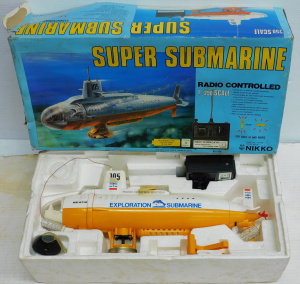 Lot 157 - Vintage boxed Japanese 1250 scale radio control Super Submarine by Nik