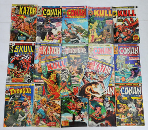 Lot 162 - Lot of Vintage MARVEL Fantasy Warrior themed Comics incl Conan The Bar
