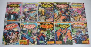 Lot 164 - 10 x Vintage MARVEL The Tomb of Dracula Lord of Vampire Comics incl I
