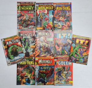 Lot 170 - Lot of Vintage MARVEL Horror Themed Comics incl The Man-Thing Issue 1,