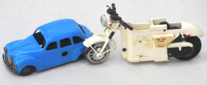Lot 195 - Vintage Tri-Ang Minic Toys die-cast Austin A40 Saloon with clockwork d