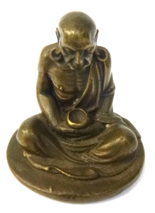 Lot 208 - Small vintage heavy Bronze Buddha Figure - no marks sighted, 5cm H