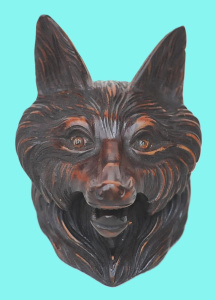 Lot 238 - Vintage Carved Black Forest Fox Inkwell 8 5cm H