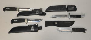 4 x Knifes w Sheaths incl Buck 119 Knife w Sheathe, Another Buck Knife & 2 x