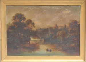 Artist Unknown - Gilt framed c1880s - 1900 Oil Painting on Canvas - View of Wind