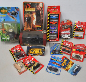 Box lot Boxed & Carded Toy Figures incl Kevin Kostner as Robin Hood, Assorte