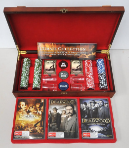 Deadwood Complete DVD Collection with Wooden Crate, Poker Set & Shot Glasses