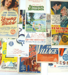 Group lot of Vintage Movie Day Bills inc Jane Russel Young Widow, The Femine Tou