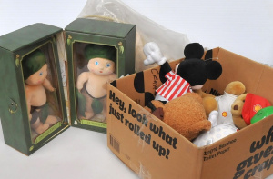 Lot 24 - Group of plush toys inc boxed Snugglepott and Cuddlepie, soccer Micky M