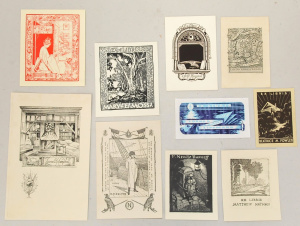 Lot 54 - Group lot Vintage unframed Ex Libris Bookplates for Beatrice Fowler, Ma