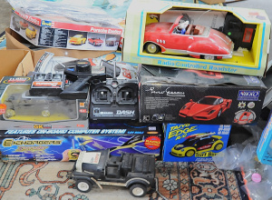Lot 73 - Group lot of RC Vehicles incl Taiyo Edge RC Car, E-chargers Intruder RC