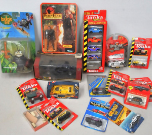 Lot 98 - Box lot Boxed & Carded Toy Figures incl Kevin Kostner as Robin Hood