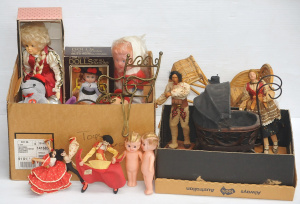 Lot 101 - 2 x Boxes of Mostly Dolls & Other Toys incl Kewpie Dolls, Spanish