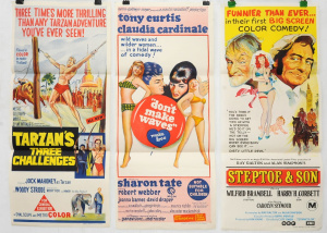 Lot 118 - Group of vintage cinema day bills inc Tarzan's 3 Challenges, Steptoe &