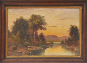 Lot 123 - Artist Uknown Large framed c1900 Australian Oil Painting - Fishing on