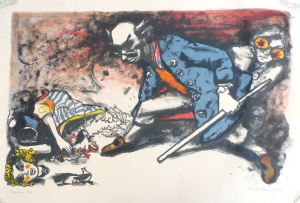 Lot 136 - Fred Cress (1938 - 2009) Large unframed Colour Lithograph - Tales of H