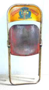 Lot 156 - Vintage Metal Advertising Arnotts Biscuits folding seat - Adverting to