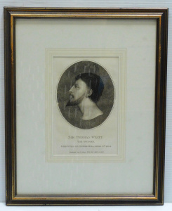 Lot 157 - Framed engraved portrait by E Jeffery, 1808 of Sir Thomas Wyatt the Yo