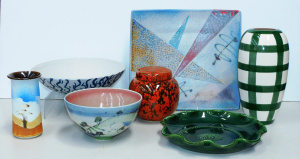 Lot 160 - Group of Australian ceramics inc Bendigo Pottery, some signed to base,