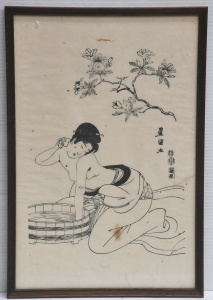 Lot 161 - Framed Vintage Japanese Woodblock print after Toyokuni III (1786 - 186