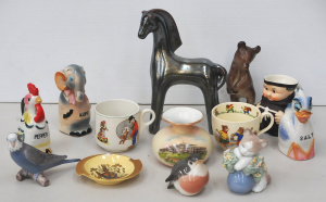 Lot 166 - Group lot of Ceramics inc Bing & Grondahl Budgerigar & Robin B