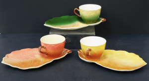 Lot 169 - 3 x Vintage Royal Winton Leaf Tennis sets