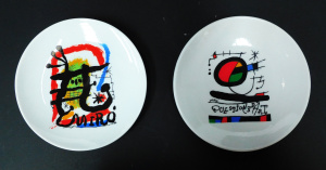 Lot 208 - 2 x Joan Miro pin dishes - 12cm W