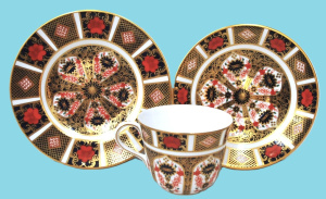 Lot 225 - Vintage Royal Crown Derby Old Imari Pattern Trio - made c1998 - all de