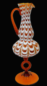 Lot 228 - Mid Century Italian Empoli Lavorazione Stelvia Amber & White Wave