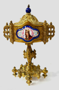 Lot 232 - 19th Century Heavy French Gilt Bronze Gothic Style pedestal Jewellery