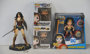 4 x Wonder Woman Figures inc Boxed Jada Toys DC Comics Die Cast 10cm H, 2 x Boxe