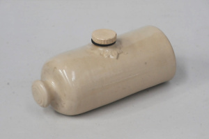 Vintage English Lovatts Langley Stoneware Cream glaze Hot Water Bottle - raised