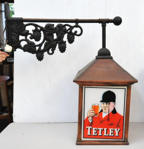 Lot 5 - Vintage Tetley Brewery Wall Mounted Copper Advertising Electric Light B