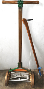 Lot 21 - Restored 12 Qualcast Model H Push Lawn Mower & Lawn Edger Tool