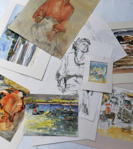 Lot 38 - June Kidman (1918 - ) large group of watercolours and drawings, various