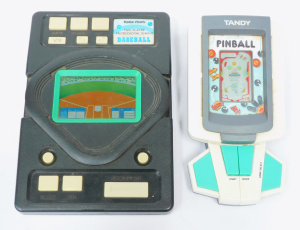 Lot 44 - 2 x Retro Hand Held Computer Games inc Tandy Electronic Pinball, Radio