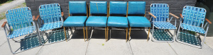 Lot 46 - Set of 4 mid-century tube metal dining chairs by Hyme Furniture in embo