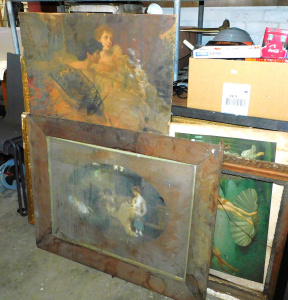 Lot 51 - Large group of vintage picture frames, glit and other, and prints (af)