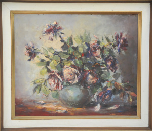 Lot 104 - Justina Perovan (1931 - ) Framed Oil Painting - Still Life - signed 'J