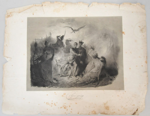 Lot 109 - Unframed 18thC lithograph by English artist H Sharles depicting a meta
