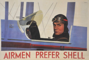 Lot 119 - Large framed Colour Reproduction poster - Airmen Prefer Shell - after
