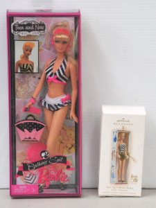 Lot 122 - 2 pces Boxed inc c2008 Barbie - celebration Then and Now 1959-2009 - w