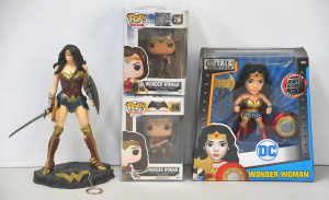 Lot 163 - 4 x Wonder Woman Figures inc Boxed Jada Toys DC Comics Die Cast 10cm H