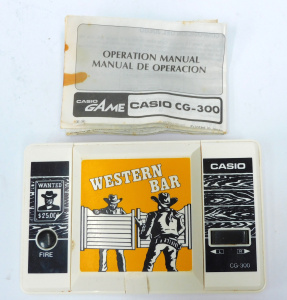 Lot 175 - Retro Casio Hand Held Computer Game - Western Bar CG-300 with Manual (