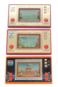 Lot 179 - Group of 3 Nintendo Game & Watch Hand Held Computer Games inc Fire