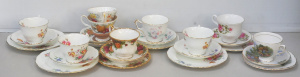 Lot 189 - Group lot of English Trios inc Royal Albert Old country Roses, Aynsley