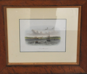 Lot 201 - Framed S T Gill hand coloured etching, 1857, Port of Warrnambool, Vict